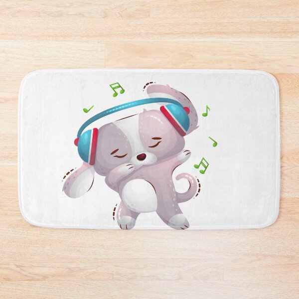 Item preview, The cute dog dances in headphones and shows a gesture of dab designed and sold by Anna Koneva.