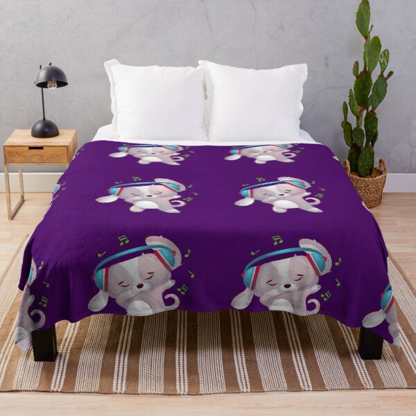 Item preview, The cute dog dances in headphones and shows a gesture of dab designed and sold by Anna Koneva.