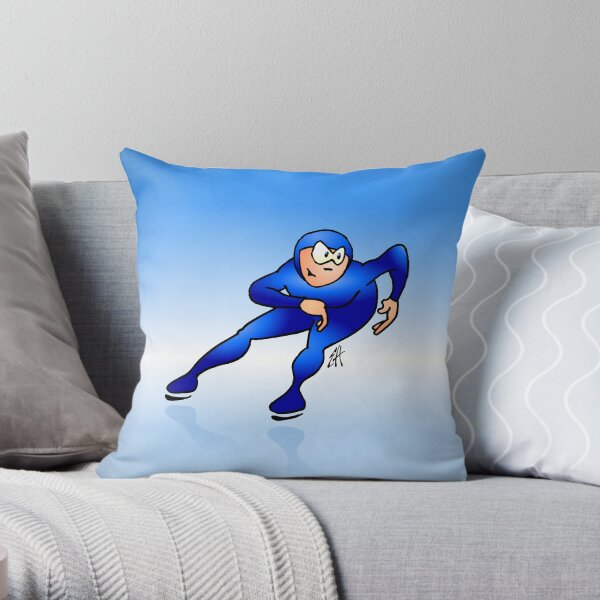 Speed Skater Throw Pillow
