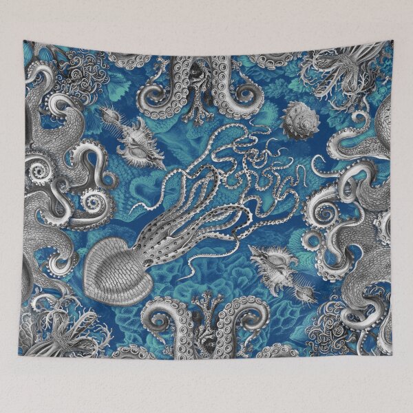 Item preview, Octopus Squid Kraken Art Tentacles Seashell Deep Sea Ocean Creatures Lover (Blue) - Octopus designed and sold by Mechanical Whispers.