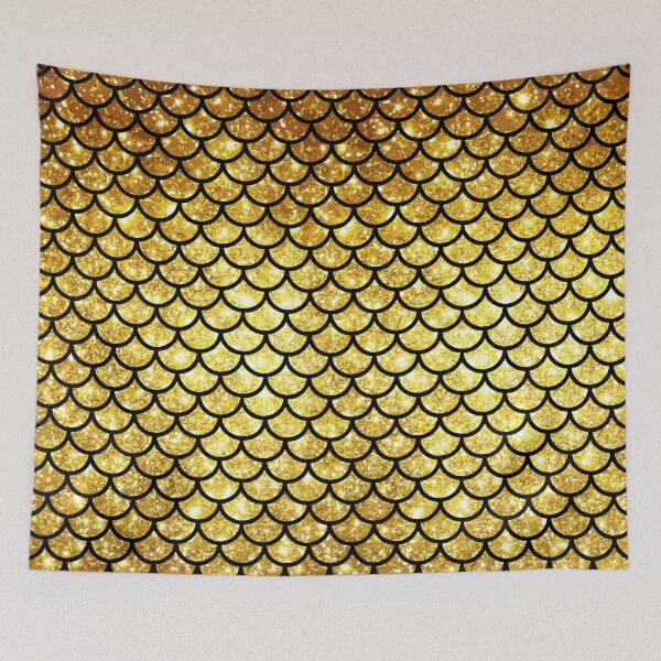Item preview, Gold glitter Mermaid, siren, face mask designed and sold by Collagedream.