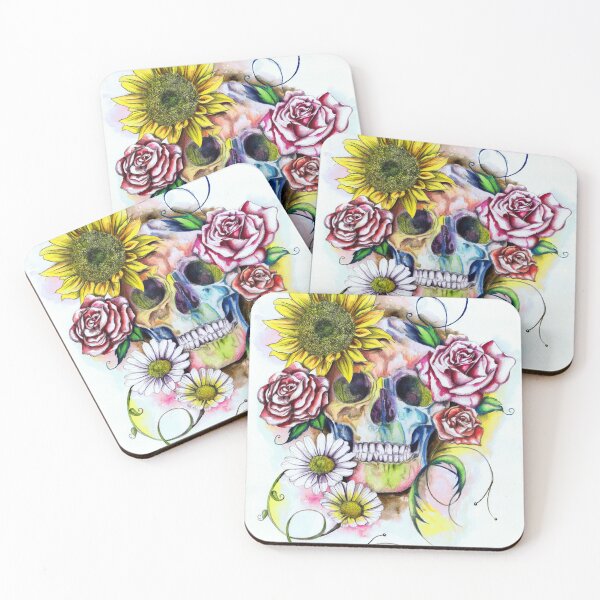 Item preview, Skull with flowers designed and sold by IsabelSalvador.