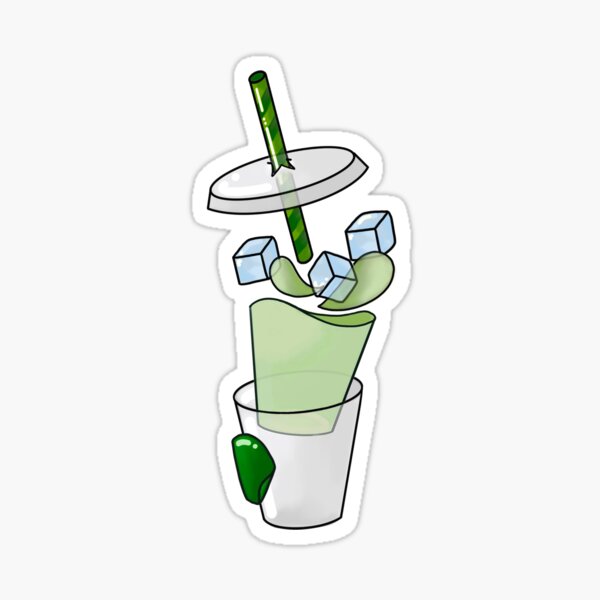 Deconstructed Iced Matcha Latte Sticker