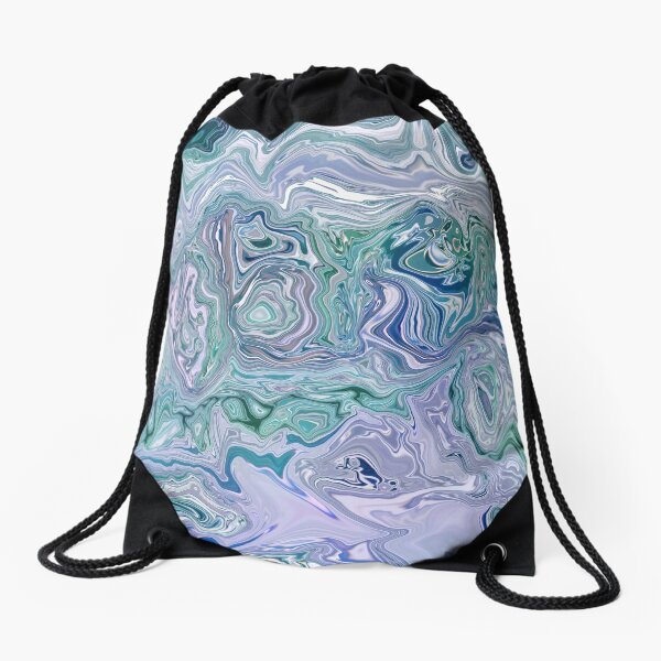 Dutch Marble Acrylic Paint Pour Drawstring Bag
