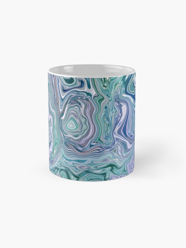 Abstract Art Acrylic Pouring Dutch Pour with Marbles Coffee Mug