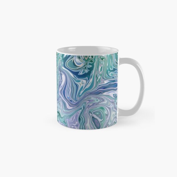 Abstract Art Acrylic Pouring Dutch Pour with Marbles Coffee Mug