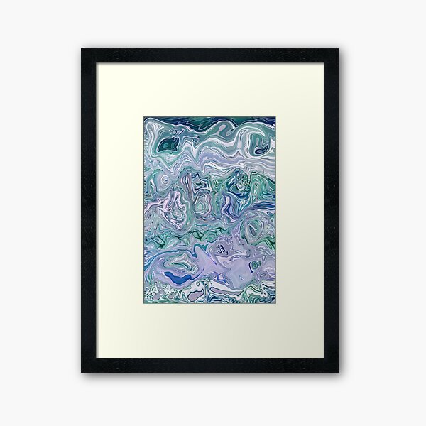 Dutch Marble Acrylic Paint Pour Framed Art Print
