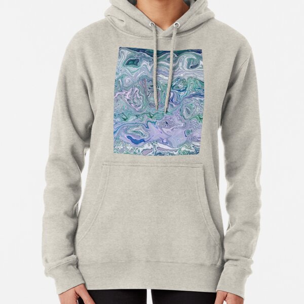 Dutch Marble Acrylic Paint Pour Pullover Hoodie