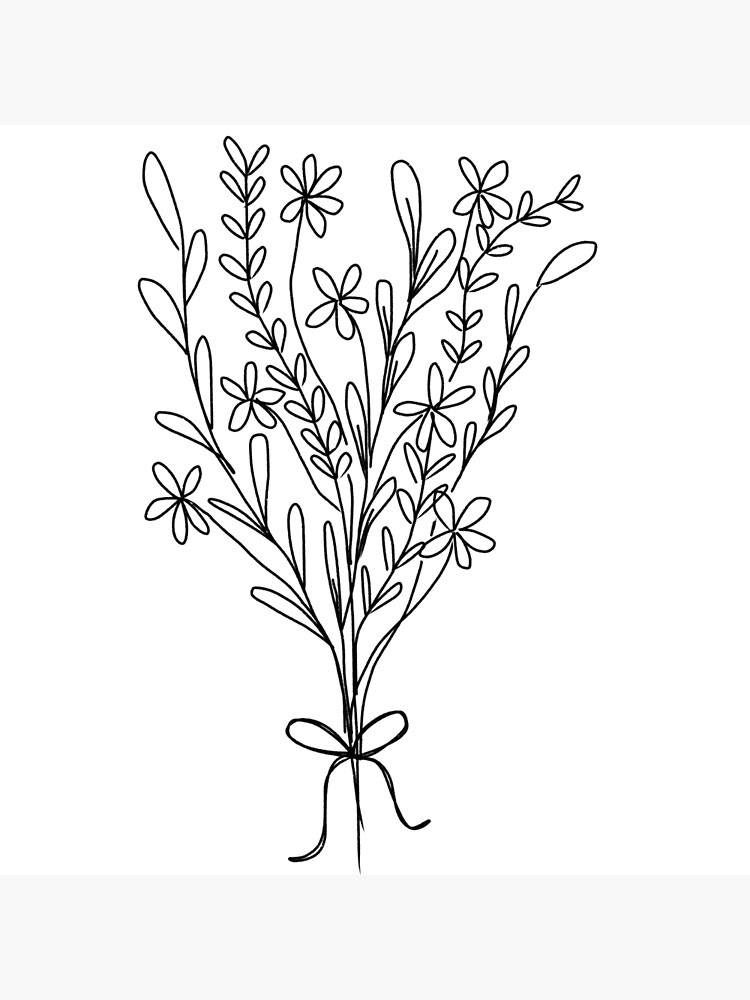 " Dainty Flower Bouquet Sketch " Poster by Suh44 Redbubble