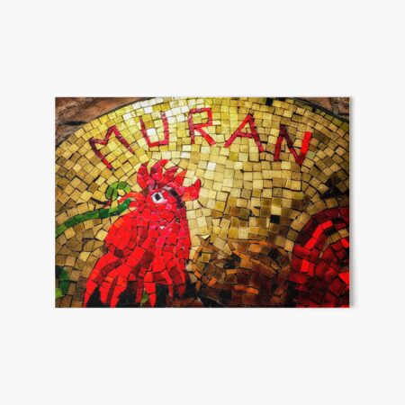 Red and Gold Mosaic Cockerel Art Board Print