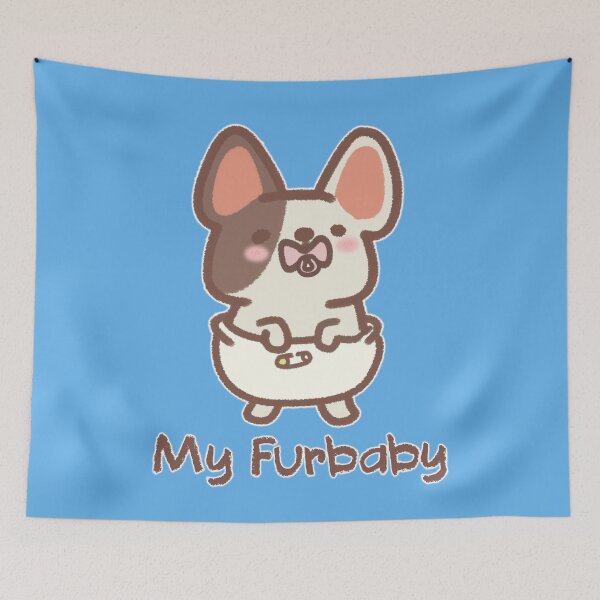 Aperçu de l'œuvre Furbaby en couches - Frenchie Girl créée et vendue par LilFurKids.