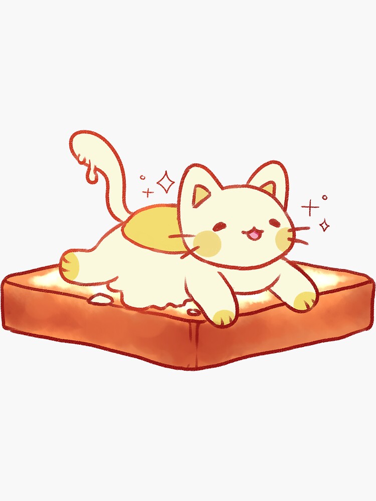 Kawaii Cat toast - Cat - Sticker