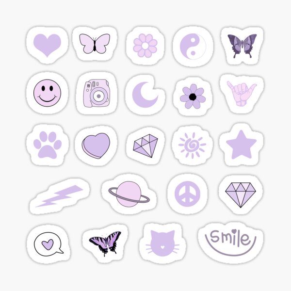 Orientation Établissement Prendre Cute Purple Aesthetic Stickers Rosée