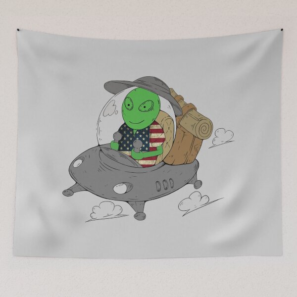 Item preview, Alien Traveling to America Illustration designed and sold by ColorfulMystic.