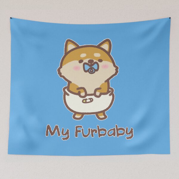 Aperçu de l'œuvre Furbaby en couches - Shiba Inu Red Boy créée et vendue par LilFurKids.