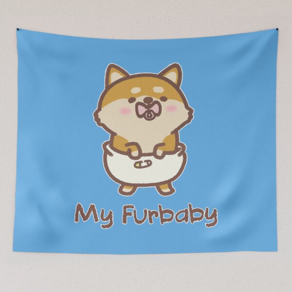 Aperçu de l'œuvre Furbaby en couches - Shiba Inu Red Girl créée et vendue par LilFurKids.