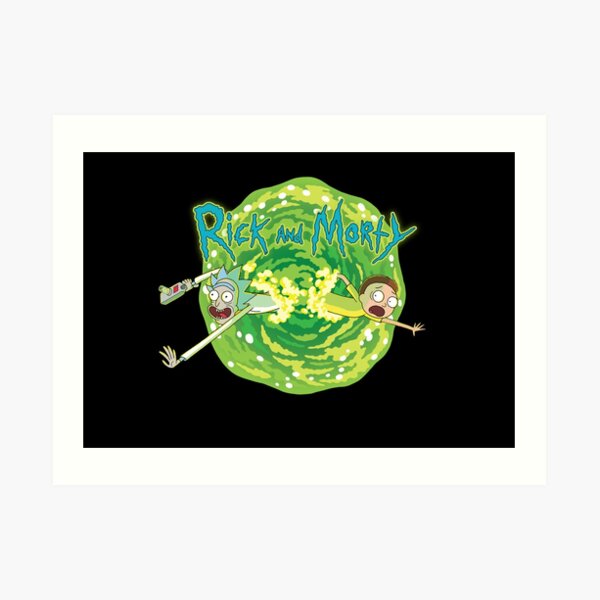 Rick and Morty black background Art Print