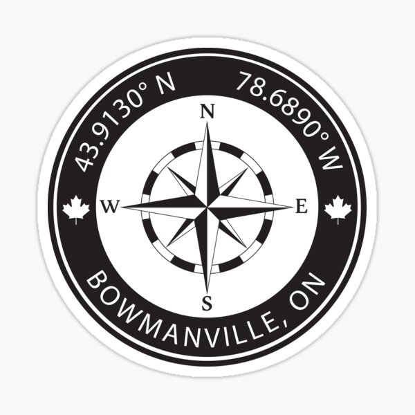 Item preview, Bowmanville, Ontario Geographical Coordinates designed and sold by TeeOhGraphics.