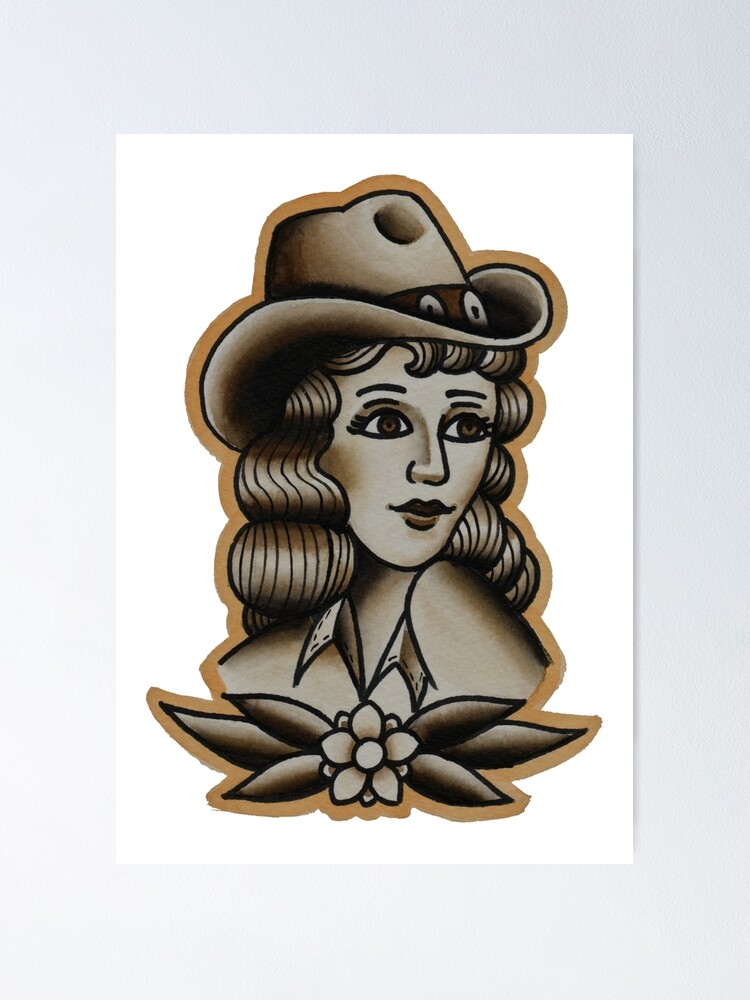 Buy Cowgirl Tattoo Flash Print Online in India  Etsy