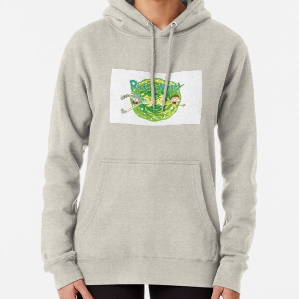 Rick and Morty white background Pullover Hoodie