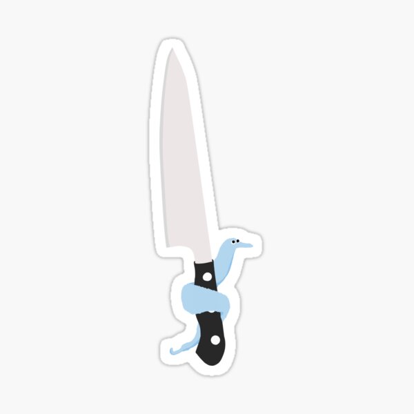 Worm on a string wielding a knife  Sticker for Sale by