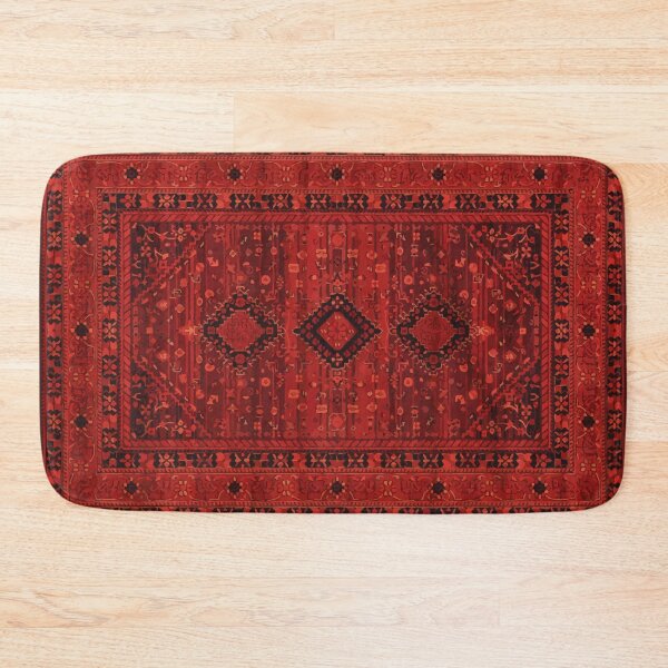 HQ Bohemian Oriental Farmhouse Moroccan & Ottoman Style Artwork. Bath Mat