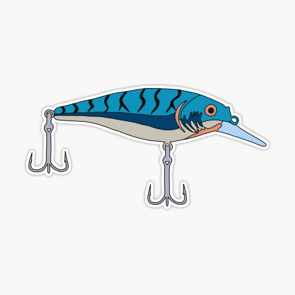 Blue Crankbait Fishing Lure Sticker for Sale by gbreshears