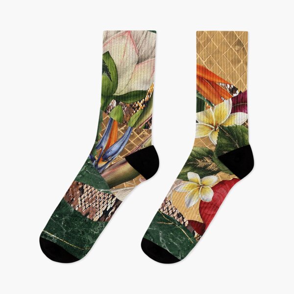 Item preview, Stylish Patterns Collage - Tropic Leaves, Gold, Green Marble, Snake Scales Print designed and sold by cadinera.