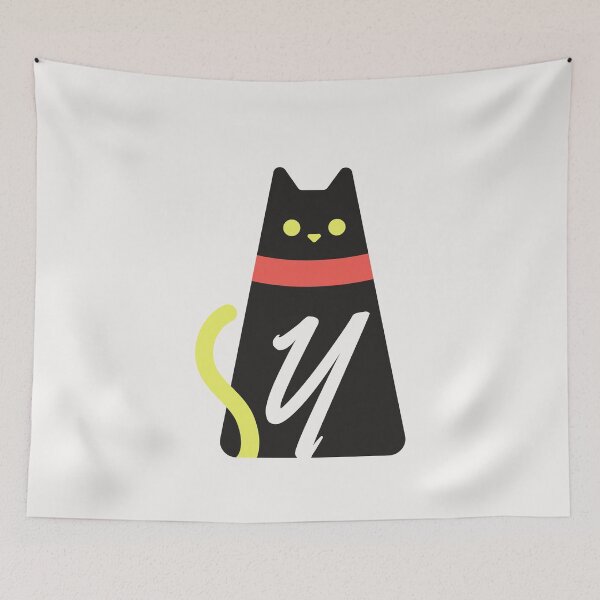 Item preview,   Alphabet  initial Letter  Y and black,red and yellow  cat designed and sold by dygo1986.