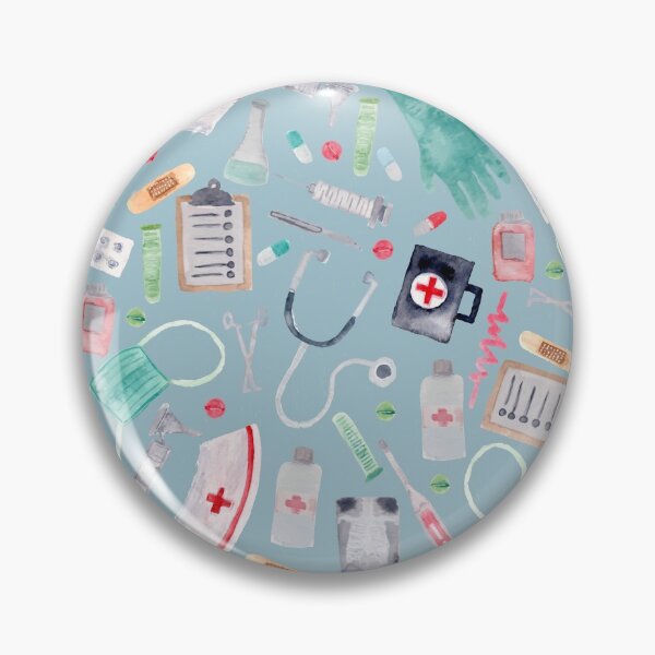 Item preview, Medical Pattern | Doctor | Nurse | Watercolor | Blue designed and sold by Harpley Design Studio.