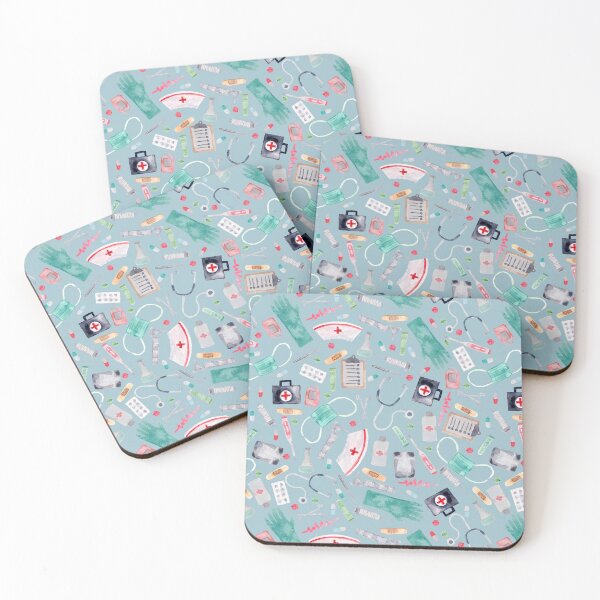 Item preview, Medical Pattern | Doctor | Nurse | Watercolor | Blue designed and sold by Harpley Design Studio.