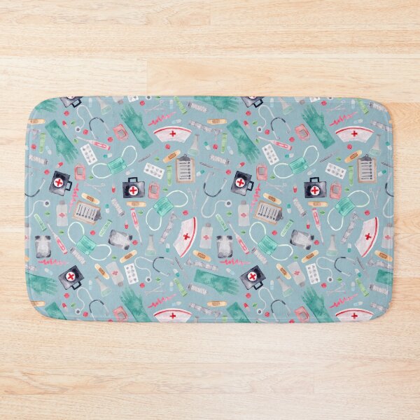 Item preview, Medical Pattern | Doctor | Nurse | Watercolor | Blue designed and sold by Harpley Design Studio.