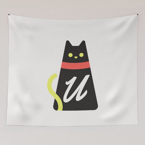 Item preview,   Alphabet  initial Letter U and black,red and yellow  cat designed and sold by dygo1986.
