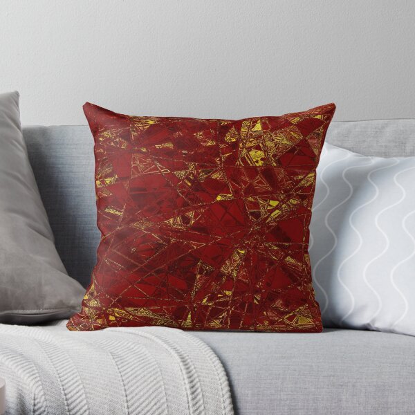 Aurelia- Red and Gold Metallic  Throw Pillow