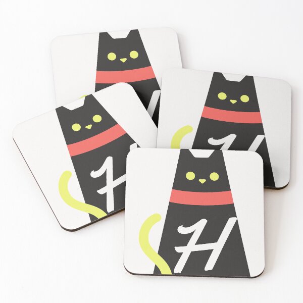 Item preview,  Alphabet  initial Letter H and black,red and yellow  cat designed and sold by dygo1986.