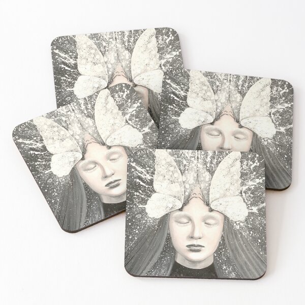 Item preview, Girl with butterflies "jomo" designed and sold by MontekkiArt.