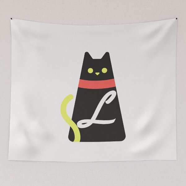 Item preview,   Alphabet  initial Letter L and black,red and yellow  cat designed and sold by dygo1986.