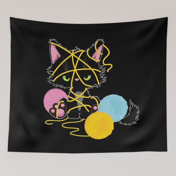 Item preview, Bad Day - Black Kitten Misbehaving and Into Mischief  designed and sold by ColorfulMystic.