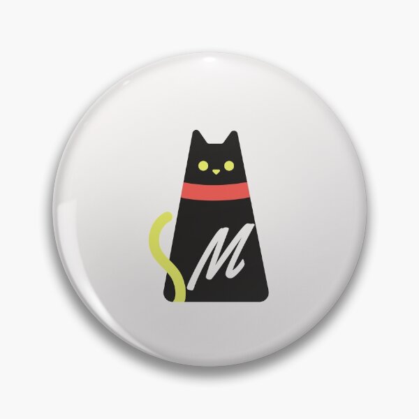 Item preview,  Alphabet  initial Letter M and black,red and yellow  cat designed and sold by dygo1986.