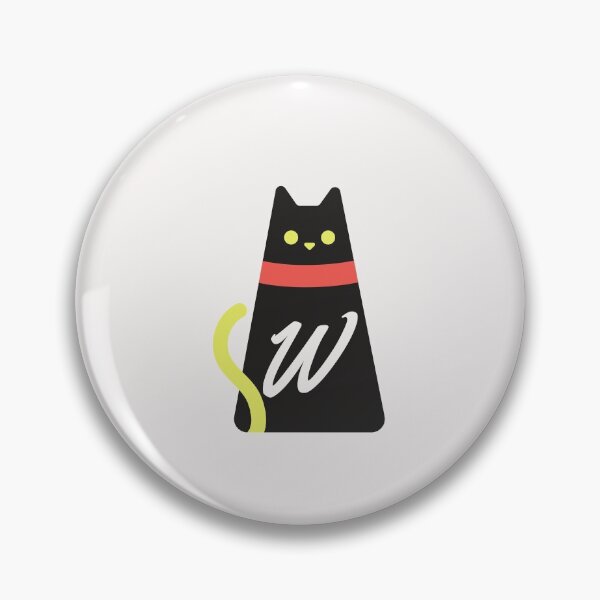 Item preview,  Alphabet  initial Letter W and black,red and yellow  cat designed and sold by dygo1986.