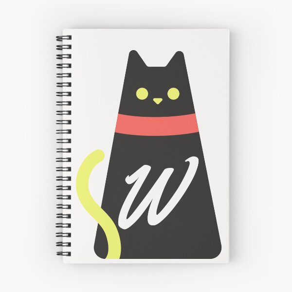 Item preview,  Alphabet  initial Letter W and black,red and yellow  cat designed and sold by dygo1986.