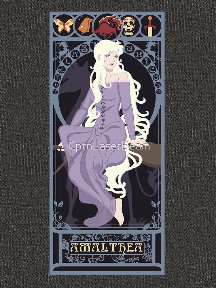 Thumbnail 5 of 5, Lightweight Sweatshirt, Amalthea Nouveau - The Last Unicorn designed and sold by CptnLaserBeam.