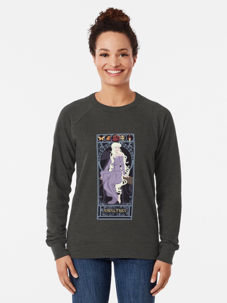 Thumbnail 2 of 5, Lightweight Sweatshirt, Amalthea Nouveau - The Last Unicorn designed and sold by CptnLaserBeam.