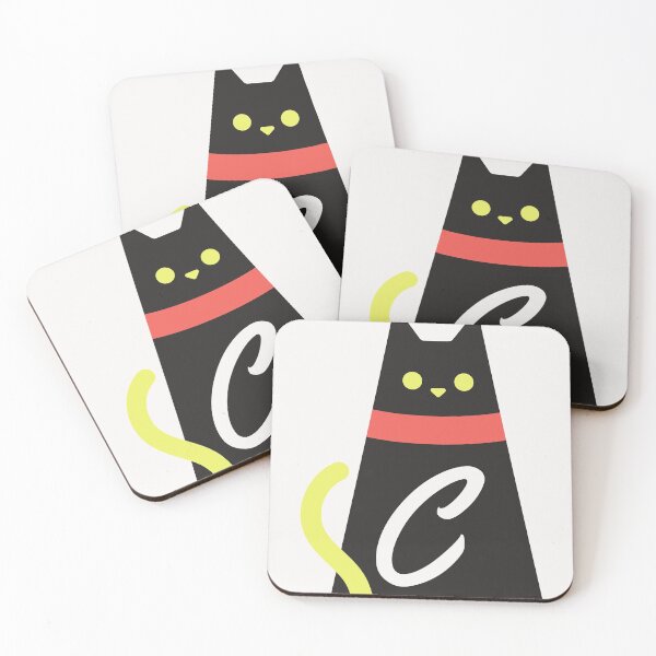 Item preview,  Alphabet  initial Letter C and black,red and yellow  cat designed and sold by dygo1986.
