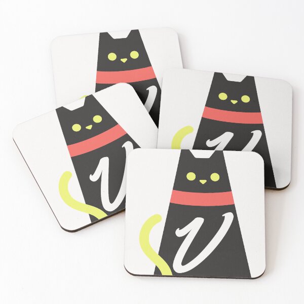 Item preview,   Alphabet  initial Letter V and black,red and yellow  cat designed and sold by dygo1986.