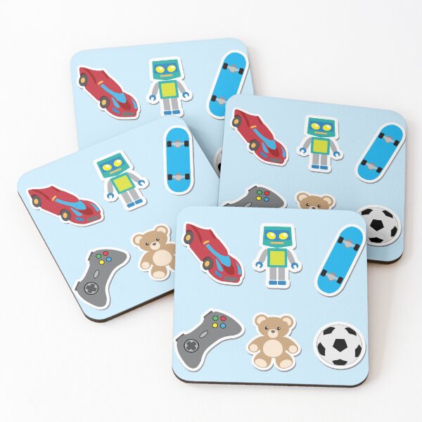 Item preview, Illustration of an icons of toys, trolley, robot, video game, skate, ball, teddy bear. Ideal for catalogs, information and institutional and educational material designed and sold by LucianoCosmo.