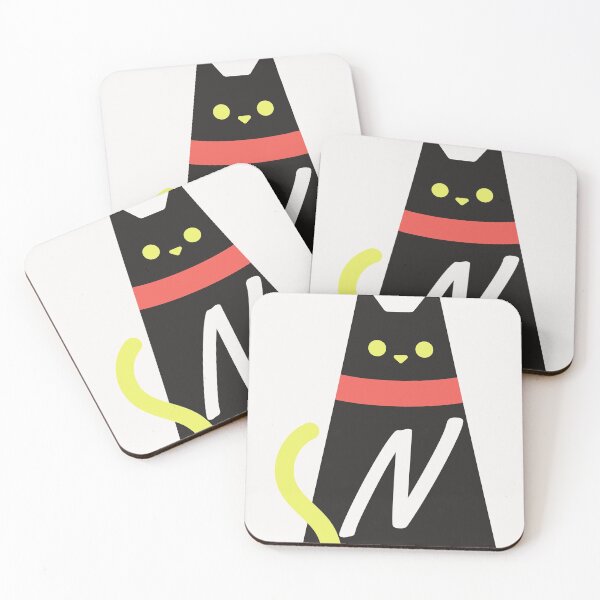 Item preview, Alphabet  initial Letter N and black,red and yellow  cat designed and sold by dygo1986.
