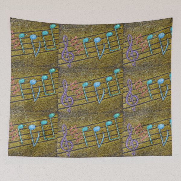 Item preview, Musical Notes on Black Paper designed and sold by lisavonbiela.