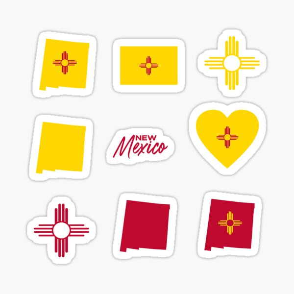 Item preview, New Mexico Symbols - Flag and Map Sheet Stickers Pack of NM designed and sold by palmettodigital.