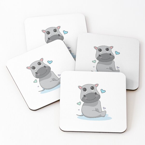 Aperçu de l'œuvre ❤️ J'adore les hippopotames ❤️ | Enfants mignons Kawaii créée et vendue par clearvibes.